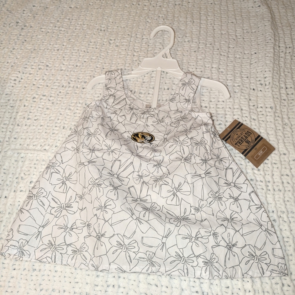 Nwt Rivalry Threads Baby Girls Dress w/ Diaper Cover, Missouri Tigers Sz 12m